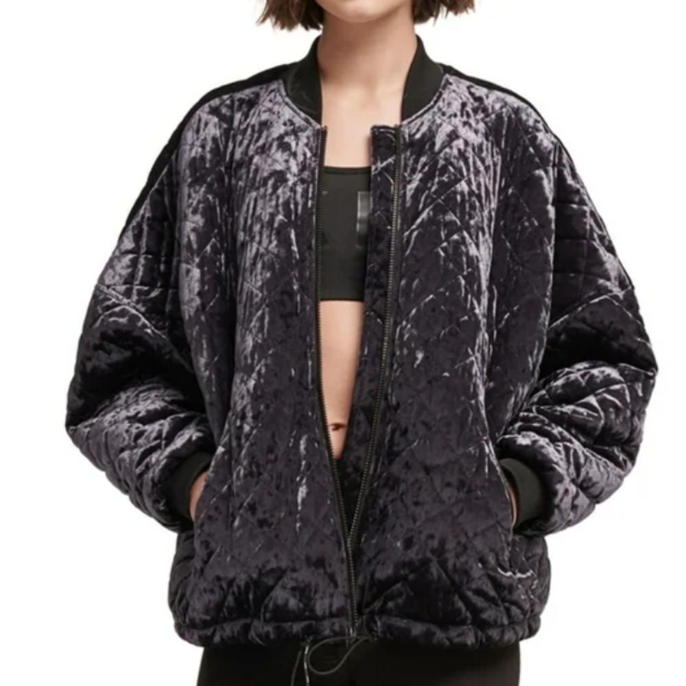 DKNY Sport Very Oversized Size XSmall Dark Blue Velvet 1989 Jacket Unworn Cond - Picture 1 of 12